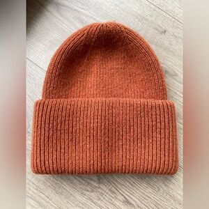 Rust Knit Wool Beanie – Warm Rust Orange, Unisex